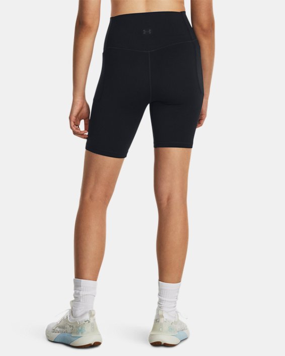Pantalón corto de ciclismo UA Meridian de 18 cm para mujer, Black, pdpMainDesktop image number 1